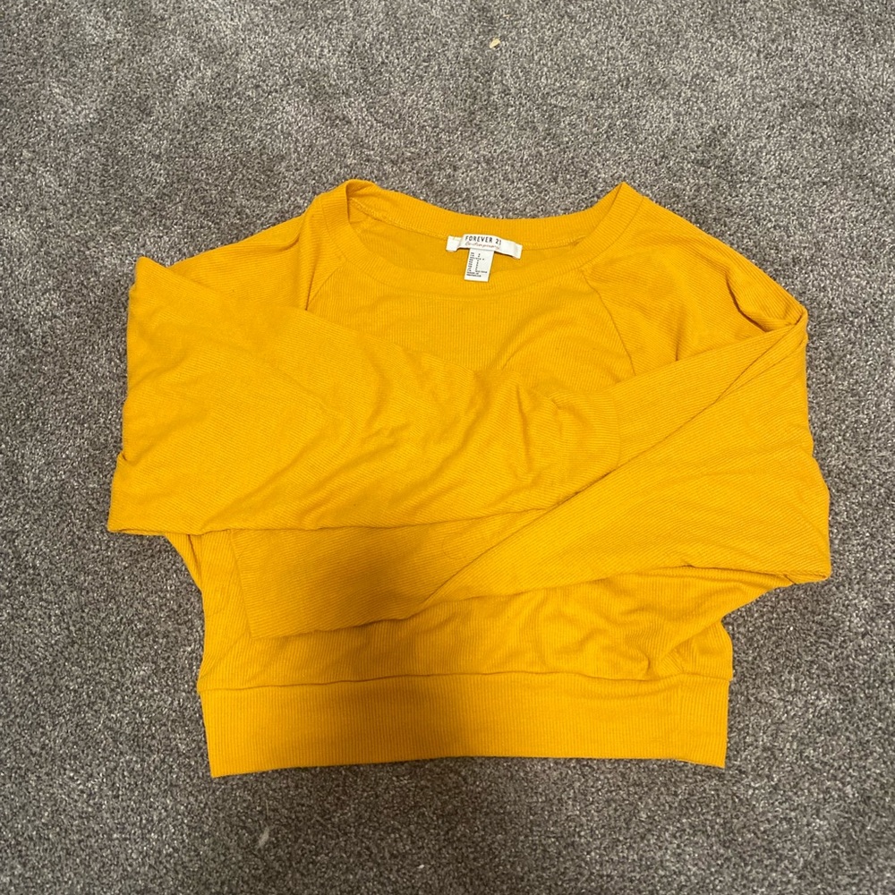 forever 21 yellow long sleeve shirt